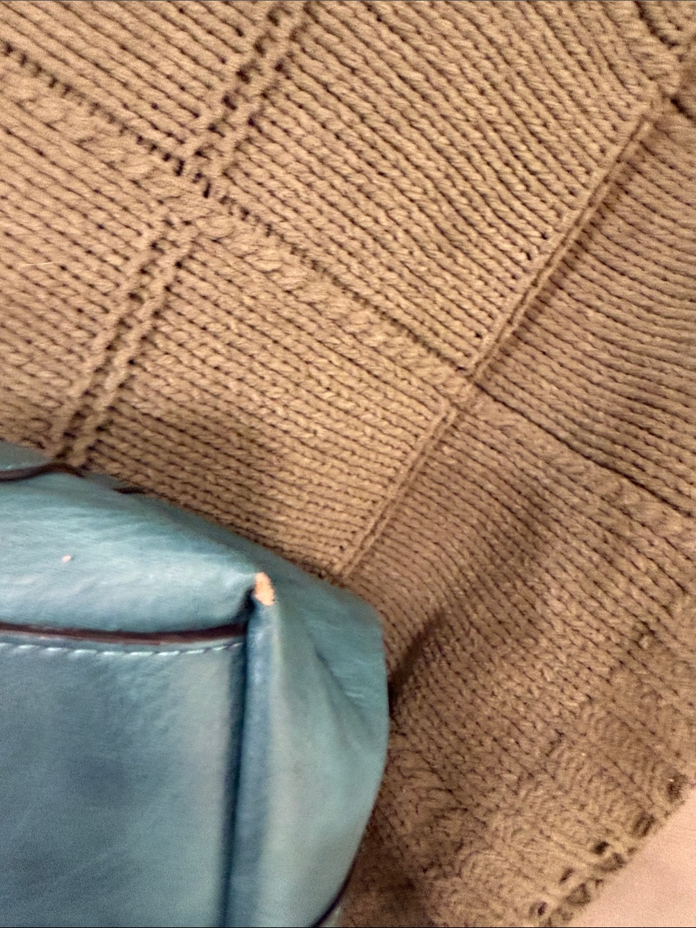 Joy Susan Teal Shoulder Hobo with Brown Strap - Picture 7 of 9